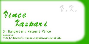 vince kaspari business card